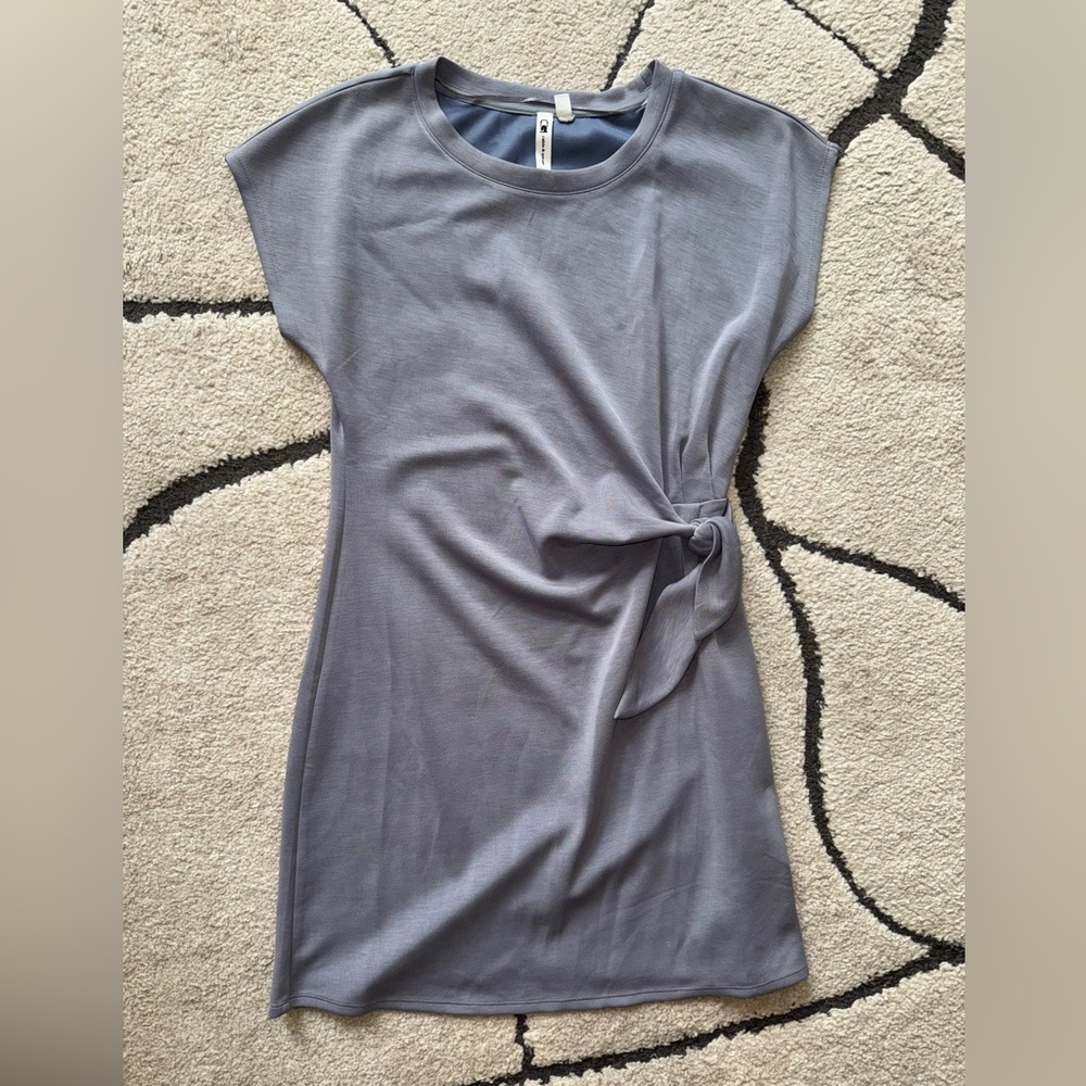 Cable & Gauge Blue Knotted Tie Waist Shift Dress - Picture 4 of 7